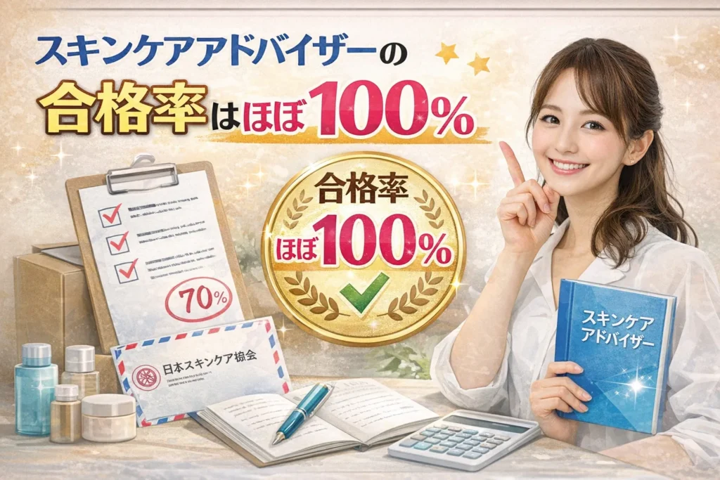 スキンケアアドバイザーの合格率はほぼ100％